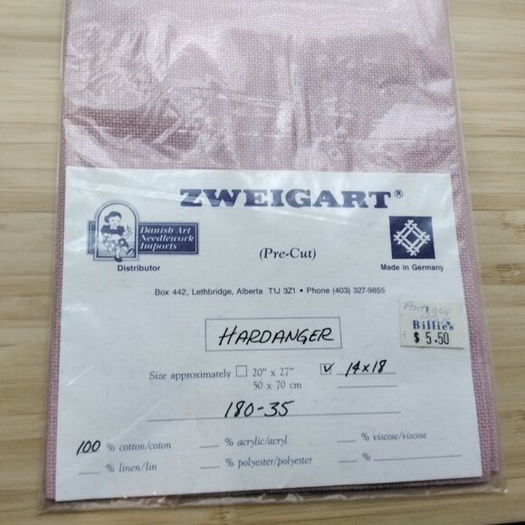 Zweigart Hardanger Cotton 2 New Packs #180-35 - 22 Count 14x18" Antique Pink - Picture 3 of 4